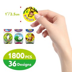 1800 Pcs 1 Inch Round Spanish Reward Stickers Roll for Kids Students Teachers
