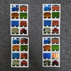 RARE VINTAGE «TRAINS» STICKERS! HAMBLY STUDIOS 1980S HOLO FOIL COLLECTABLE
