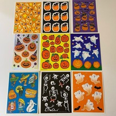 Hallmark & AGC Halloween Stickers Set Ghosts Cats Skeletons Pumpkins & More
