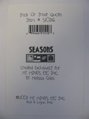 My Mind’s Eye HALLOWEEN TRICK OR TREAT QUOTE 1 Piece NOS