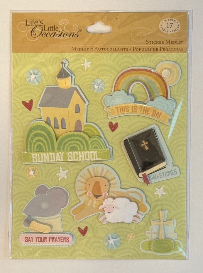 Lifes Little Occasions CHURCH SUNDAY SCHOOL Dimensional Stickers Jesus Bible