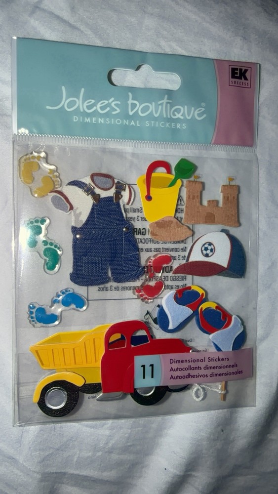 RARE Jolees Boutique Toddler Boy Scrapbooking Stickers Toys Clothes