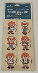 Vintage 1969 Hallmark Raggedy Ann & Andy Peel N Stick Seals Stickers Unused!