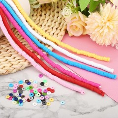 6mm Polymer Clay Beads Spacer, 1750Pcs 5 Strands Round Spacer, Black