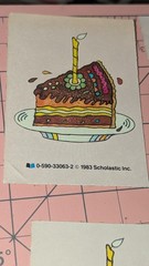 Vintage Scratch N Sniff Stickers Scholastic Chocolate Cake READ
