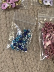 Scrapbooking Eyelet Lot Of 7 Easter Theme Easter Egg Bunny Pastel Mint Pink Blue