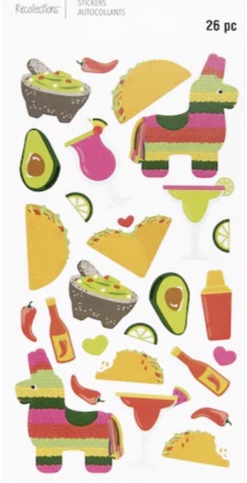 NEW Mexican Food STICKERS 26 Pcs TACO 🌮 Piñata Avocado 🥑