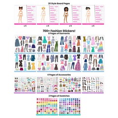 Sticker Stylist Designer Kit for Girls – Kids Sticker By Number Book For Girl…