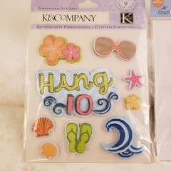 Lot of Six New Stickers, Scrapbooking Summer Beach Vacation – K&Company