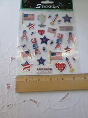 Lot of 2 Nicole July 4th Pkg of 28 Assorted Patriotic Hologram Stickers, New