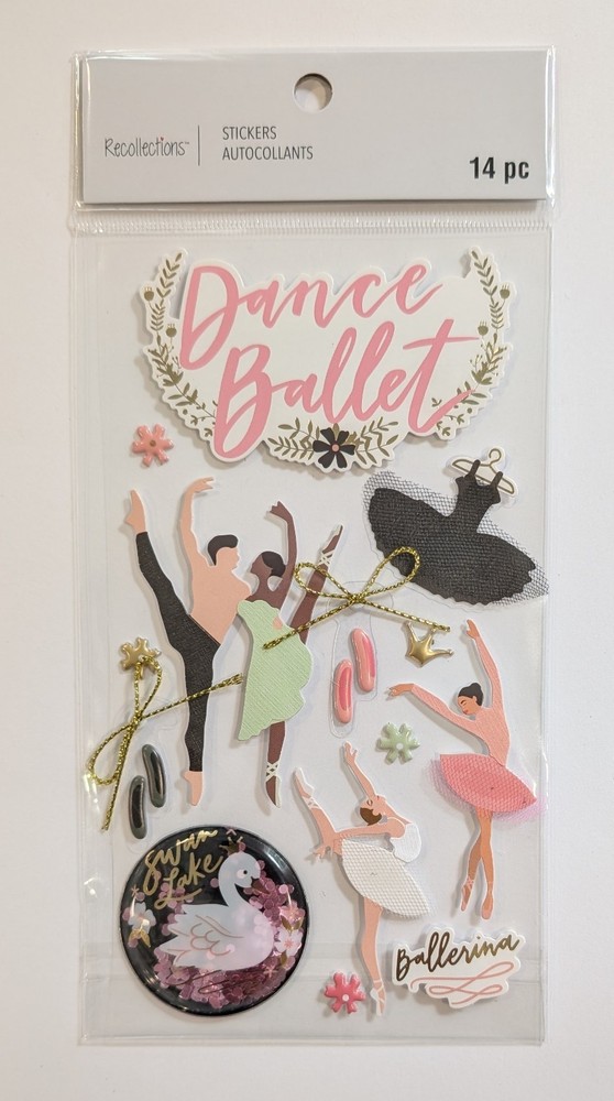 Dance Ballet Ballerina Swan Lake Scrapbooking Stickers by Recollections