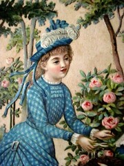 1800’s Page out of A Scrapbook w/ Beautiful Die Cuts Pasted on Page *