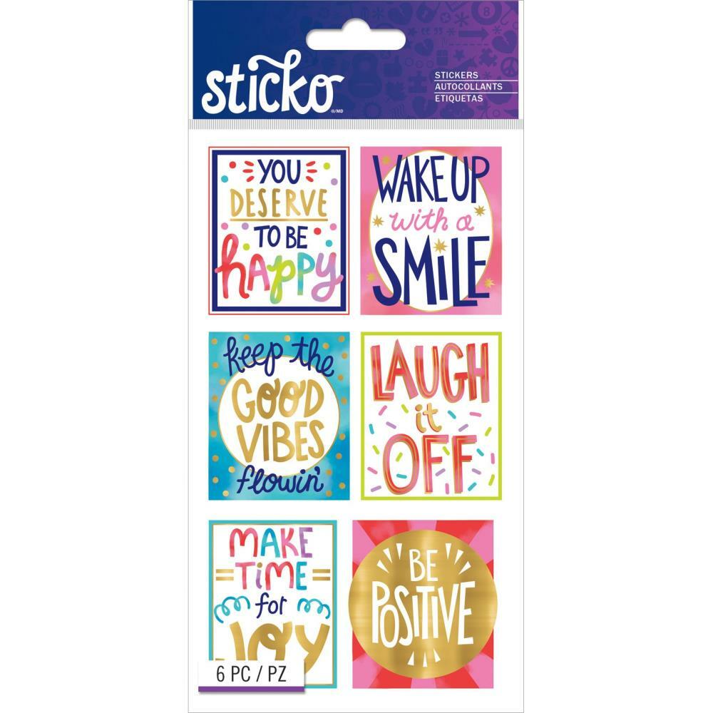 Crafts Stickers Sticko Gratitude Stamps Deserve to be Happy Laugh Off Positive
