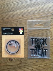 2 NEW Clear Halloween Stamp Trick or Treat Inkadinkado & Cob Web Imaginisce