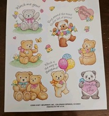 Vintage Current Catalog New Baby Teddy Bear stickers, Teddy Bear stickers