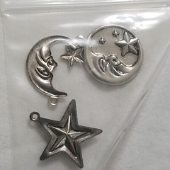 NEW Metal Charms CELESTIAL MOON STAR SUN Scrapbooks Crafts Silver Gold Tone -A