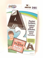 ArtSkills Poster Letters Black and White Self stick repositionable 310 pieces
