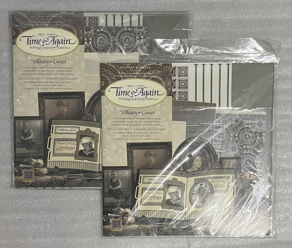 Deja Views Time & Again Military & Career Vintage Scrapbooking Pages & More NEW