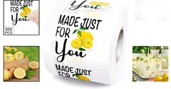 Lemon Stickers 1.5 Inch 500 Pcs Thank You Small Business Labels for Cups
