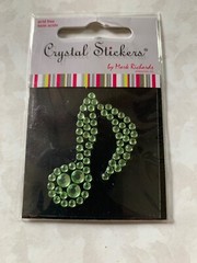CRYSTAL STICKERS GEMSTONES NOTE MUSICAL NOTE LIME GREEN NOTE