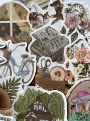 WOODLAND ASSORTMENT Stickers(6pc)Fairy•Mushroom •Animals•Flowers•Nature•Trees•