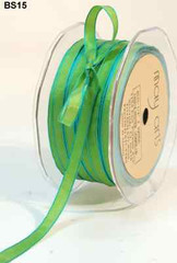 1/4 Inch Solid Iridescent Ribbon – Lt. Green/Turquoise – BS15 – 100 Yards