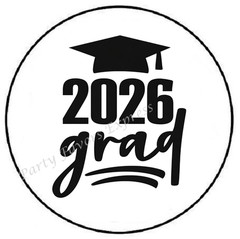 CLASS OF 2026 GRAD GRADUATION ENVELOPE SEALS LABELS STICKERS FAVORS