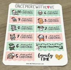 Once More With Love Christmas Countdown 2.0 Pastel Sticker Sheet OMWL Stickers
