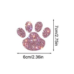 Paw Print Stickers Crystal Car Decoration Stickers Bling Rhinestone Paw Decals