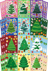 48 Sheets Christmas Tree Party Favors Stickers for Kids
