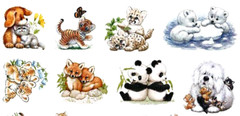 MOREHEAD BABY ANIMAL STICKERS SEALS 8″X10″ Full Sheet #41 Panda Bear Unicorn