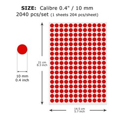 10 Colors Round Labels 0.4 Inch Vinyl Dot Stickers SelfAdhesive Removable Col…