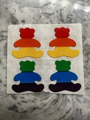 Vintage Colorful Teddy Bears Sticker RARE Small World Greetings 1984 Rainbow