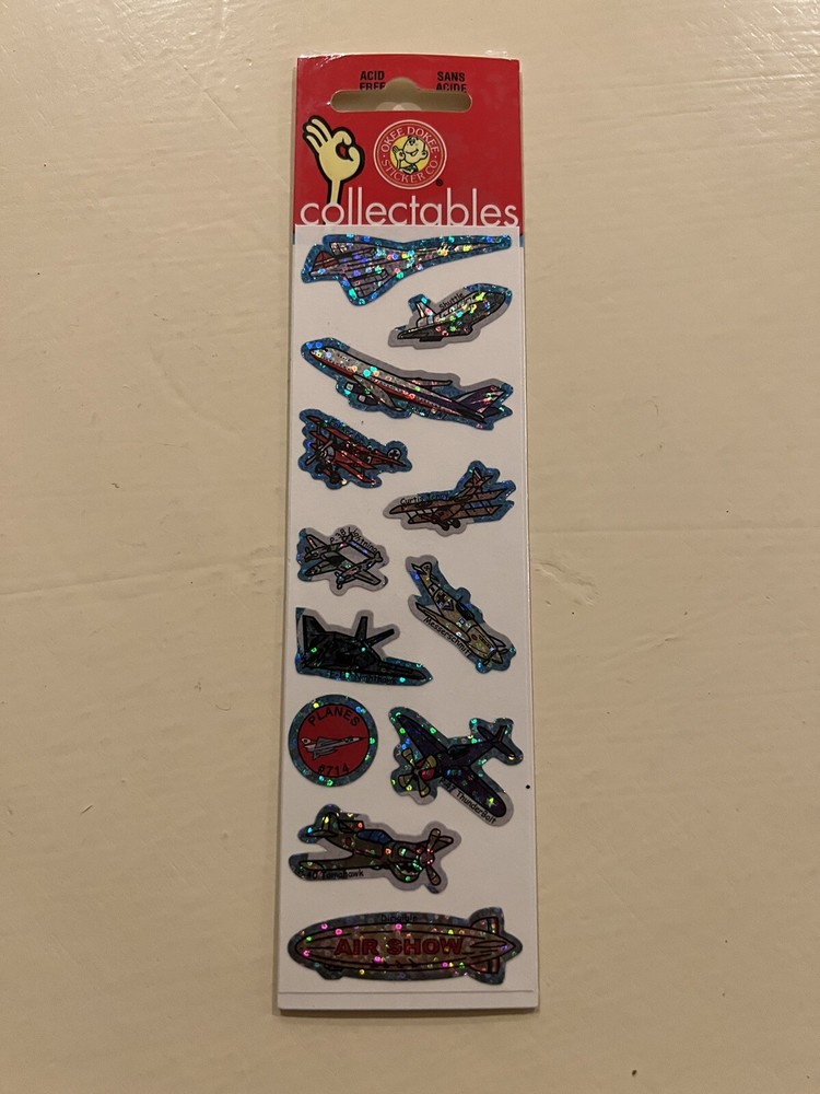 Okee Dokee Stickers AIRPLANES Prismatic Acid Free NEW