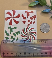 12 Peppermint Candy Stickers/Christmas Candy Stickers/Swirl Candy Stickers