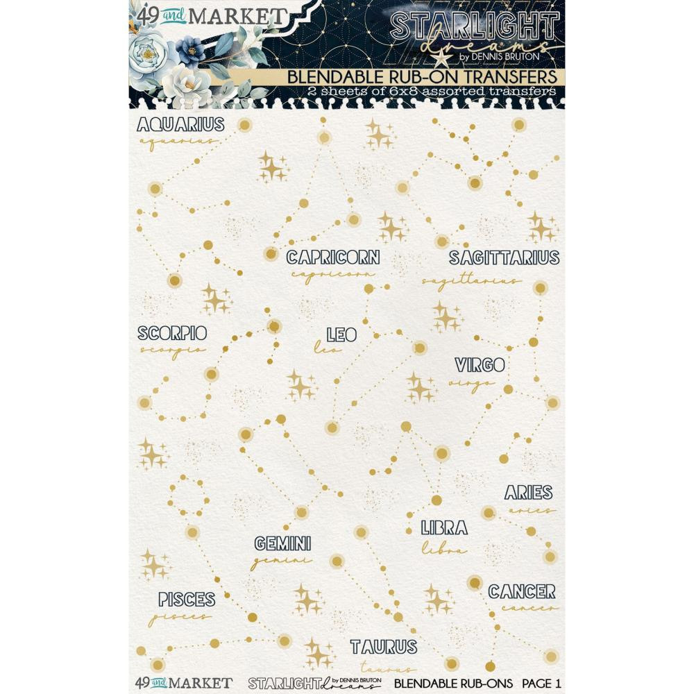 49 & Market – Starlight Dreams – 6×8 Blendible Rub-on Transfers, DSD-30679