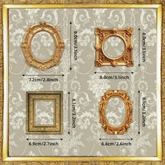 100 Pcs Metallic Vintage Frame Stickers – Scrapbooking, Journals, Planners, Wedd