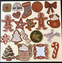 RECOLLECTIONS DIE CUT SHAPES EPHEMERA 40 PC GINGERBREAD FOREST CHRISTMAS ~ NEW