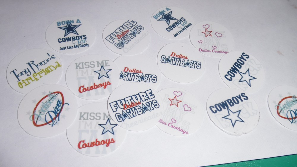 Pre Cut One Inch Bottle Cap Images Dallas Cowboys NFL football Fan Free Ship