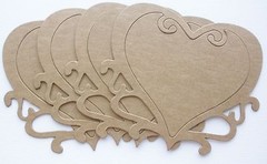 {4} ORNATE HEART FRAME – Accent Frames Chipboard Die Cuts – 3 1/2″ x 4 3/8″