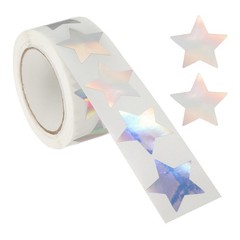 1″ Star Stickers, 500 Pieces Self-Adhesive Metallic Foil Stars, Metallic Silver