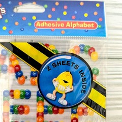 🍫 VTG 2004 EK Success M&M’s Adhesive Alphabet Stickers Bundle of 4 Letter Sheet