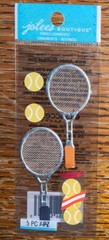RARE JOLEES Mini TENNIS RACQUET BALLS Women Men Sports Scrapbook STICKER Die Cut