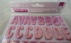 NEW ~ AMERICAN CRAFTS ~ THICKERS «MAGGIE» GLITTER FOAM STICKERS ~ PINK ~