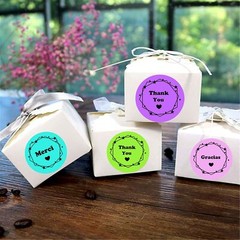 500PCS Kraft Merci French Thank You labels Stickers Envelope Package Seal 1.5″