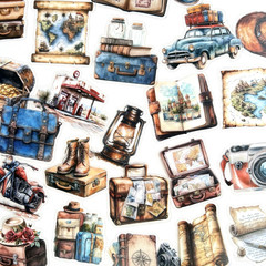 Travel Navigation Stickers Junk Journal Collage Scrapbooking
