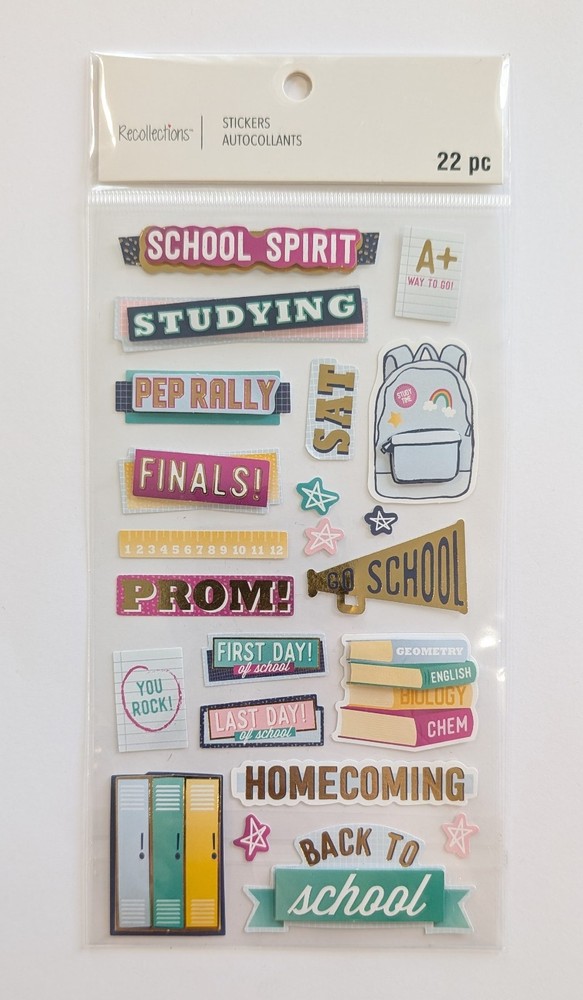 High School Themed Scrapbooking Stickers Recollections