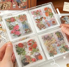 Lot 300+ Stickers Set Retro Vintage Style Flowers Butterfly Fruit Labels Plants