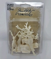 Tim Holtz Salvaged Reindeer – 4-Piece Idea-ology Holiday Craft Set, New