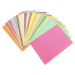 20 Sheets Removable Dot Stickers Color Circle Colored Adhesive Dots Labels
